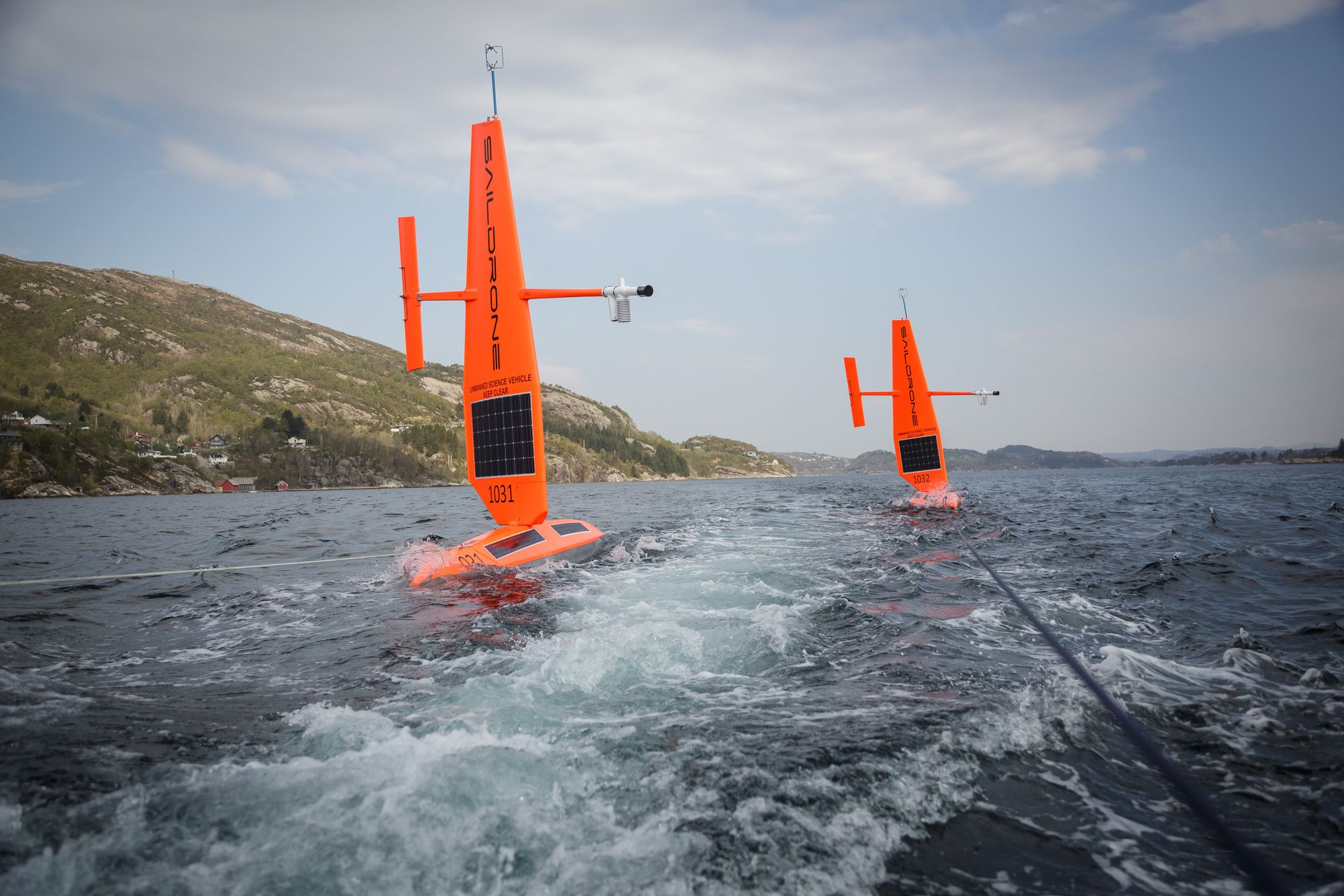 Havforskningsdroner laget av det amerikanske selskapet Saildrone samlet inn data fra Nordsjøen i 2020.