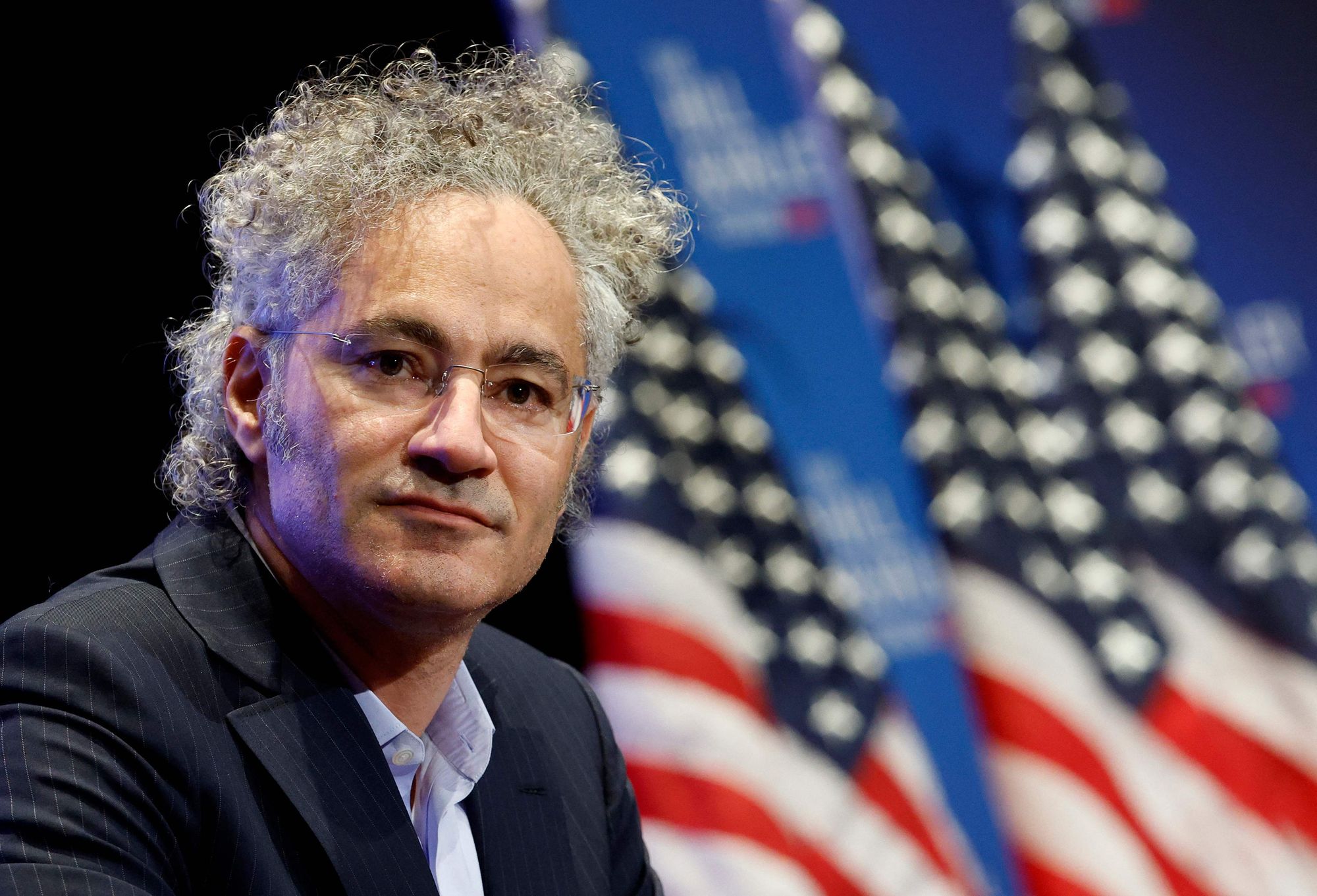 Bare i mars kjøpte Trump-familien Palantir-aksjer for 5 millioner kroner. Her er Palantir-sjef Alex Karp. 