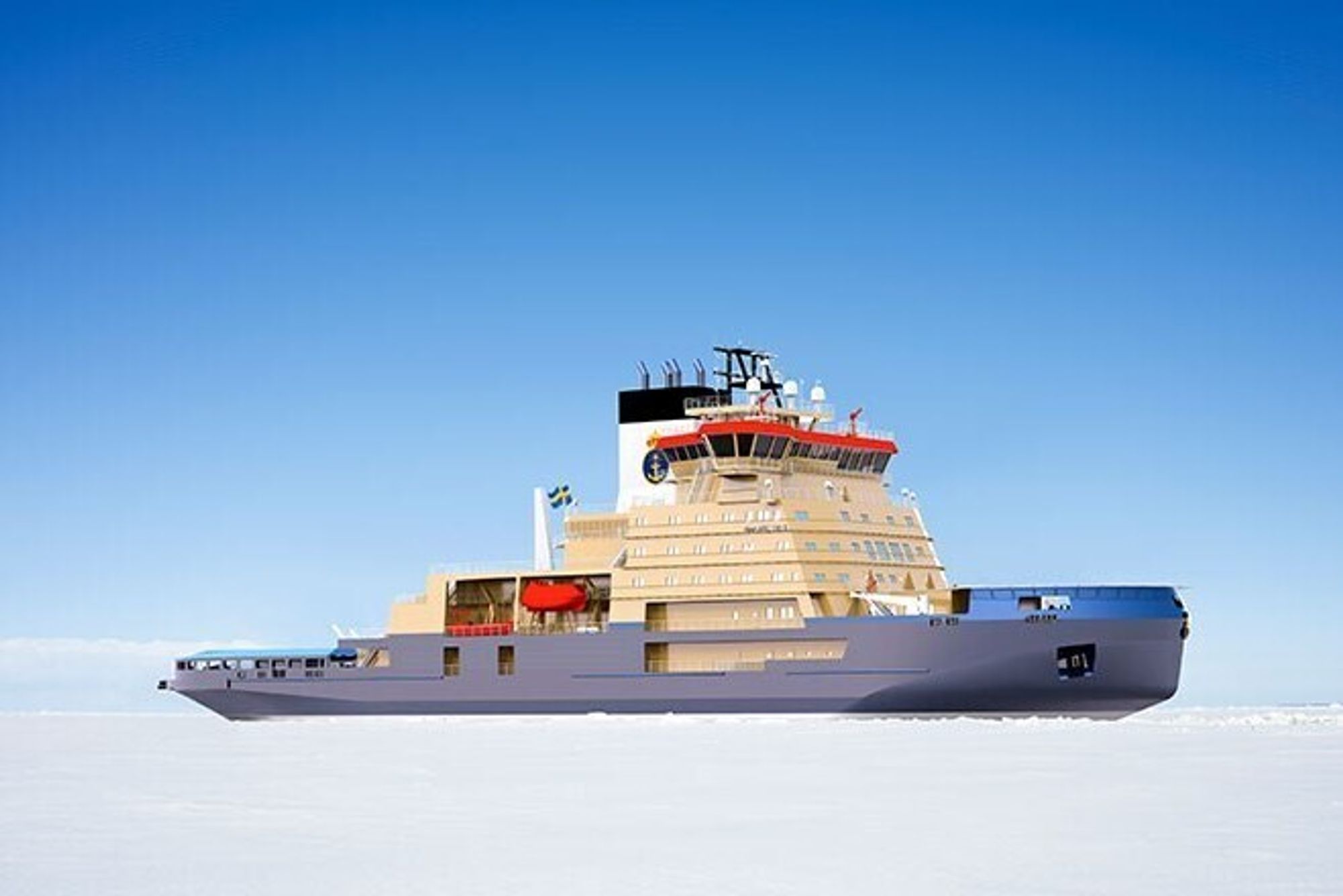 Slik illustrerer Sjöfartsvärket designet av de nye statlige isbryterne.