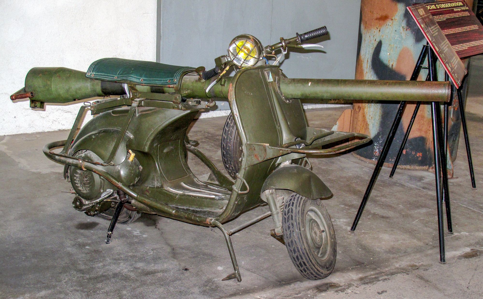 Den militære Vespa-modellen 150 TAP, klar for avgang.
