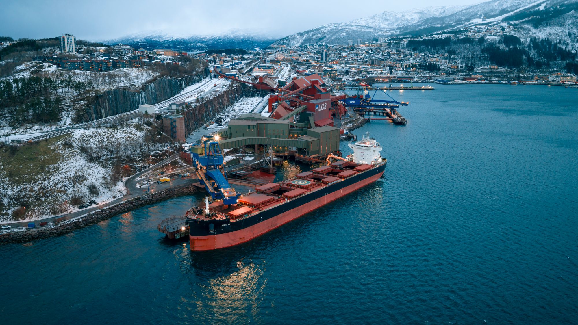 22 millioner tonn jernmalm fraktes via Narvik havn hvert år.