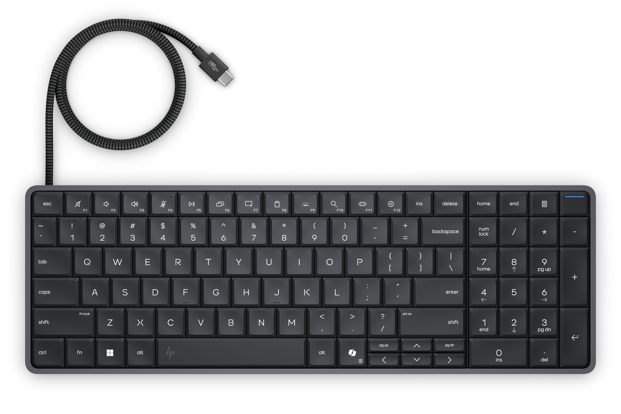 HP EliteBoard G1a Next Gen AI er en komplett PC gjemt under et tastatur.