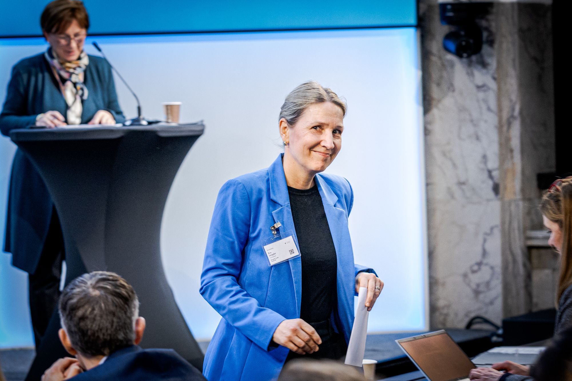 En blid digitaliseringsminister snakket til menigheten, her var det ingen uenighet om Norges rolle i EUs nye konkurranseevnefond.