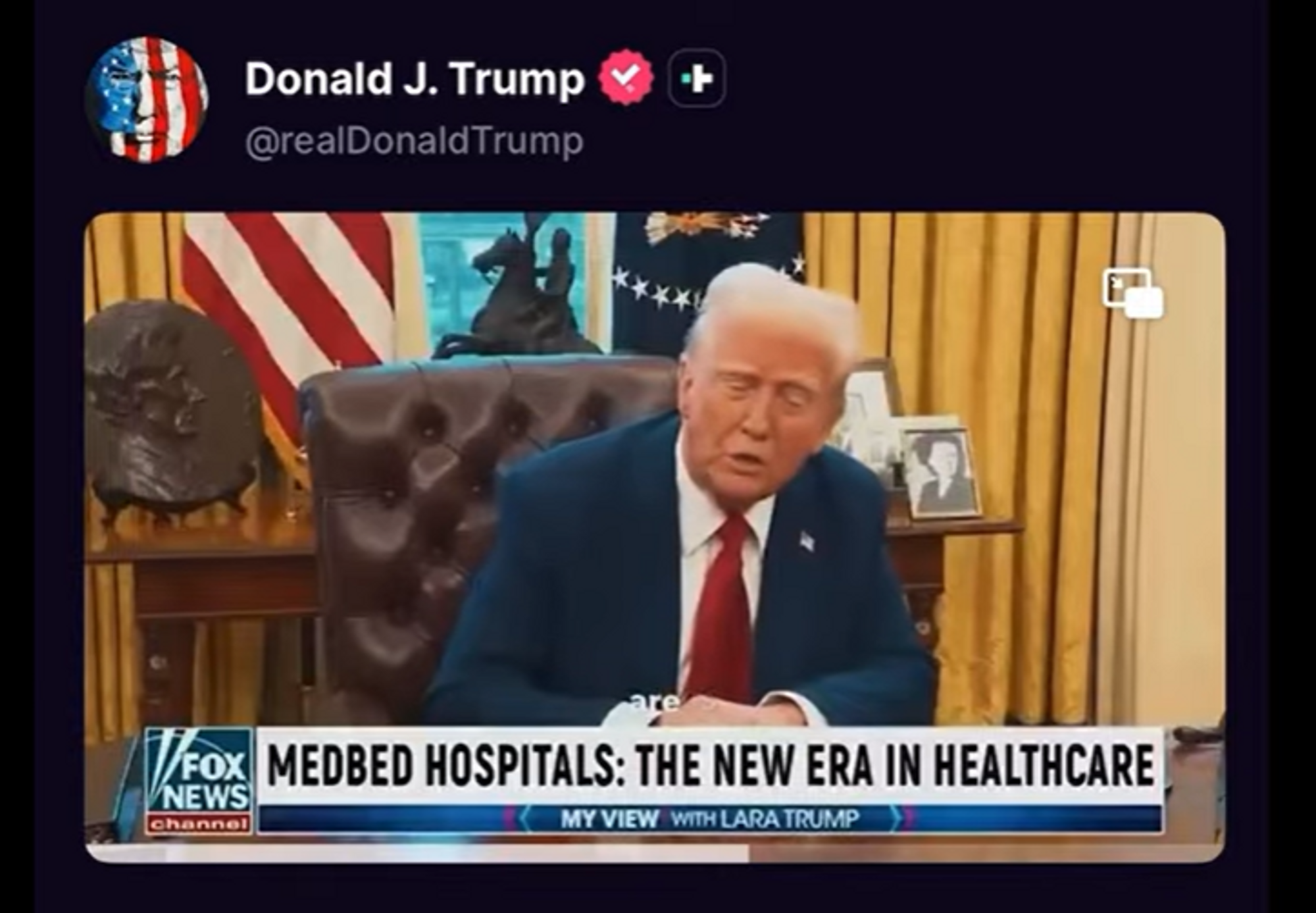 I fjor delte Donald Trump et AI-generert klipp hvor en falsk versjon av ham selv lover et «medbed-kort» til alle amerikanere. 