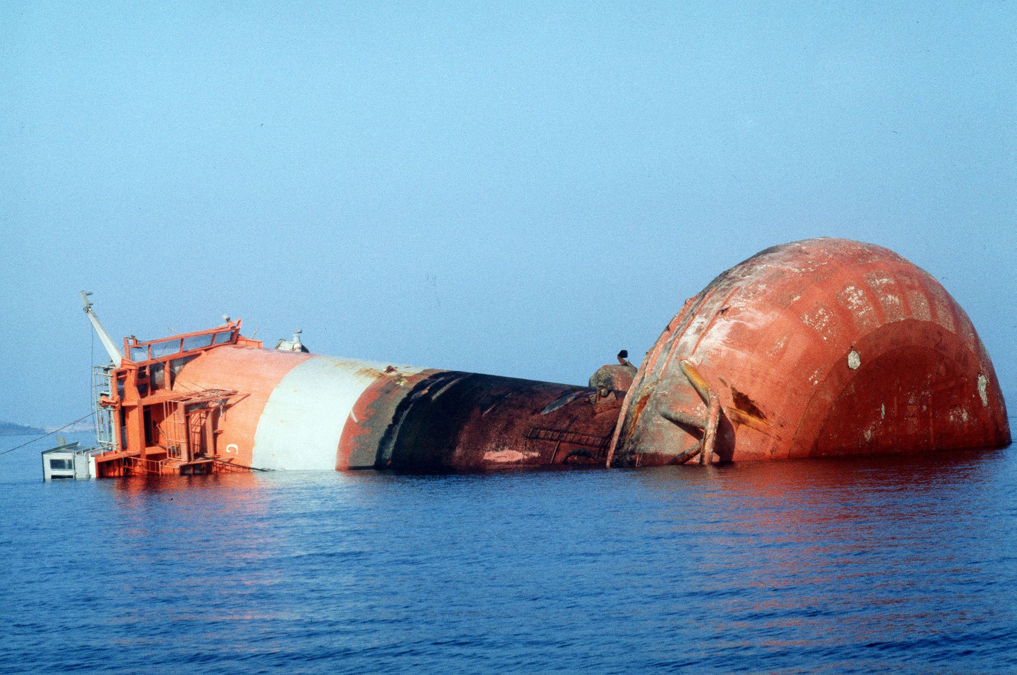 Her er benet på Alexander Kielland-plattformen som brakk og forårsaket at plattformen tippet rundt og forliste.