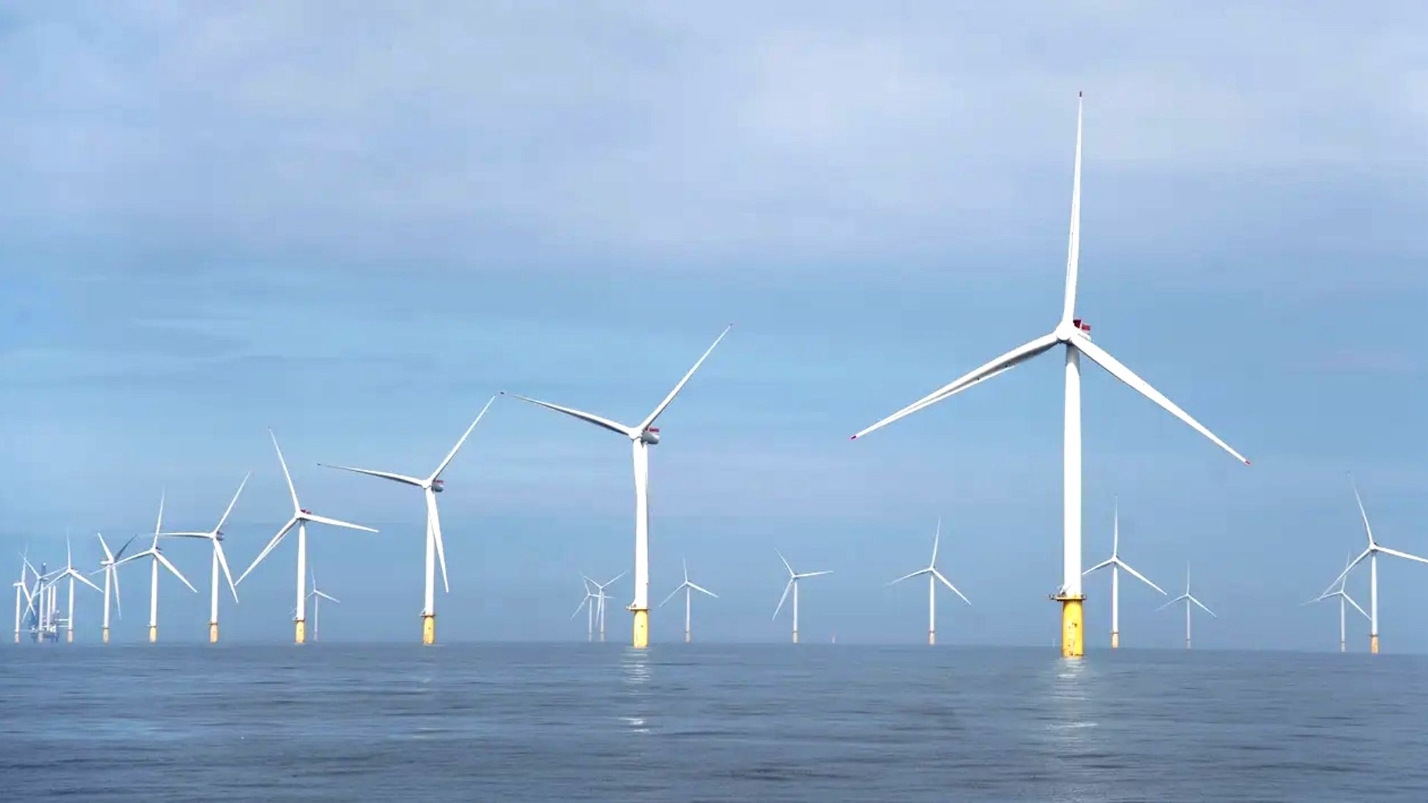 Festområdet METCentre utenfor Haugesund der det står to flytende havvindmøller. Emneord: Flytende havvind, havvindturbiner, Zefyros