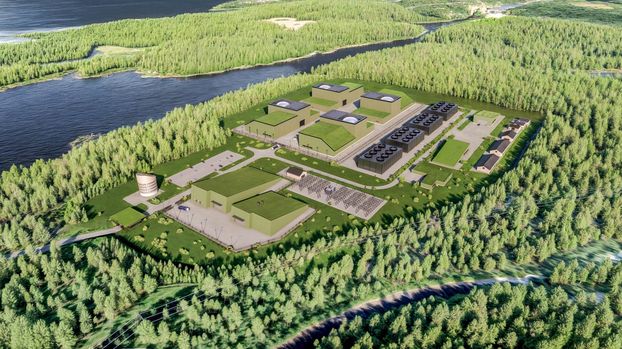 Illustrasjoner for en mulig kommende kjernekraftanlegg i Halden.