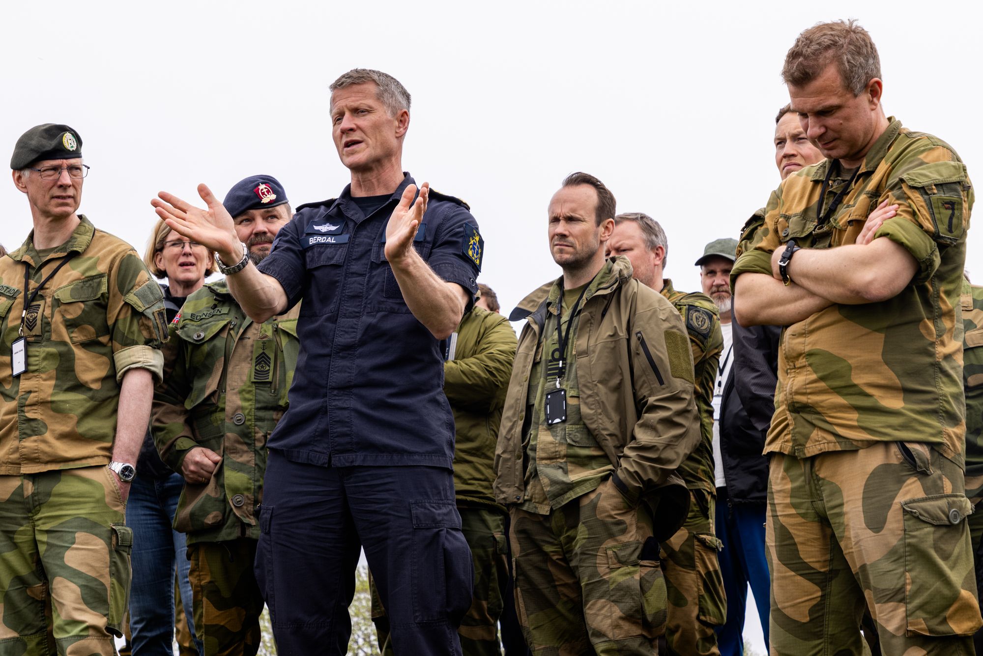 Sjef for Sjøforsvaret, Oliver Berdal, under en test i regi av kystjegerkommandoen i Harstad i mai.