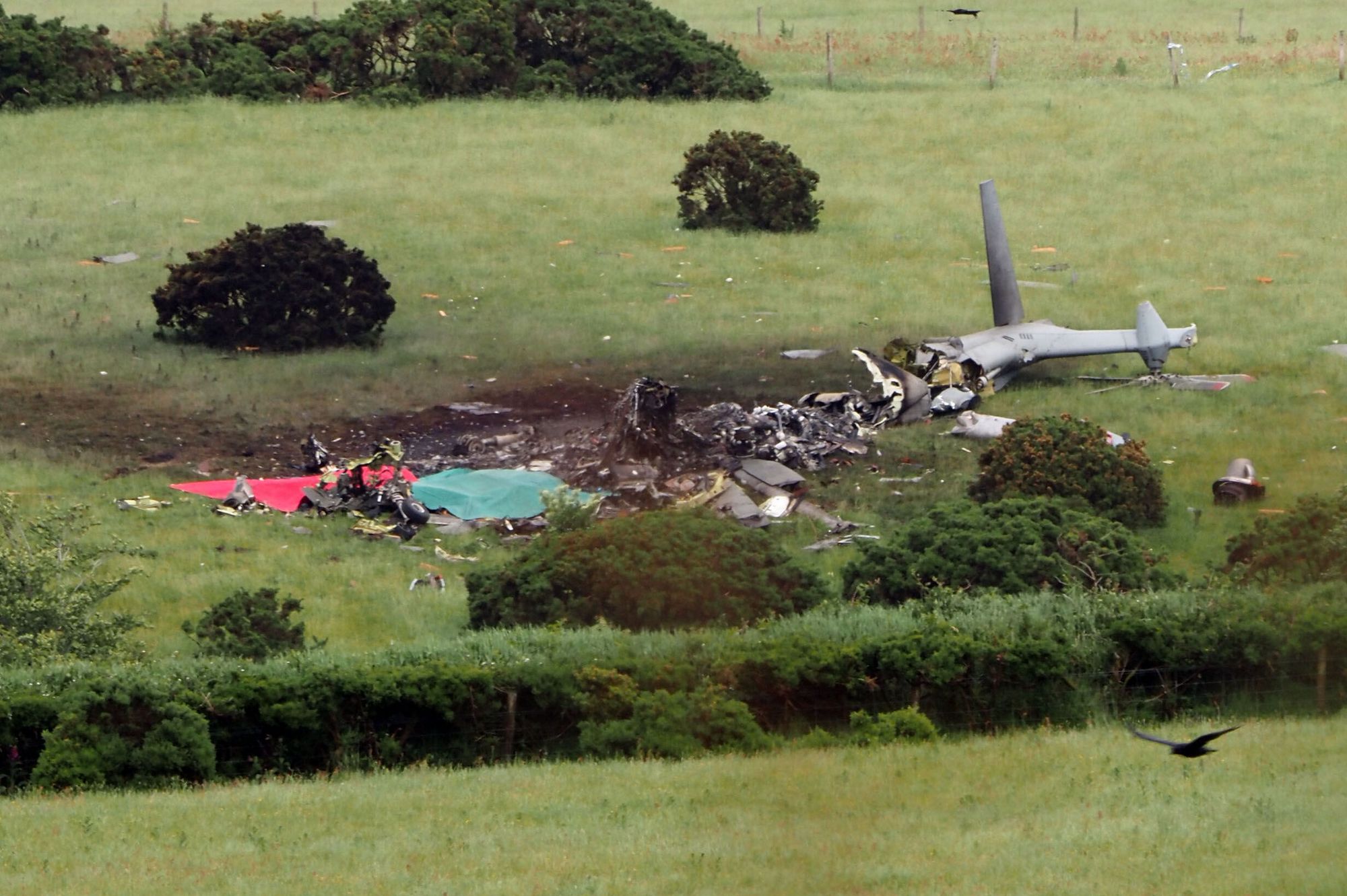 Krasjstedet i Sourton Down i Devon der et Royal Navy-helikopter styrtet natt til onsdag.