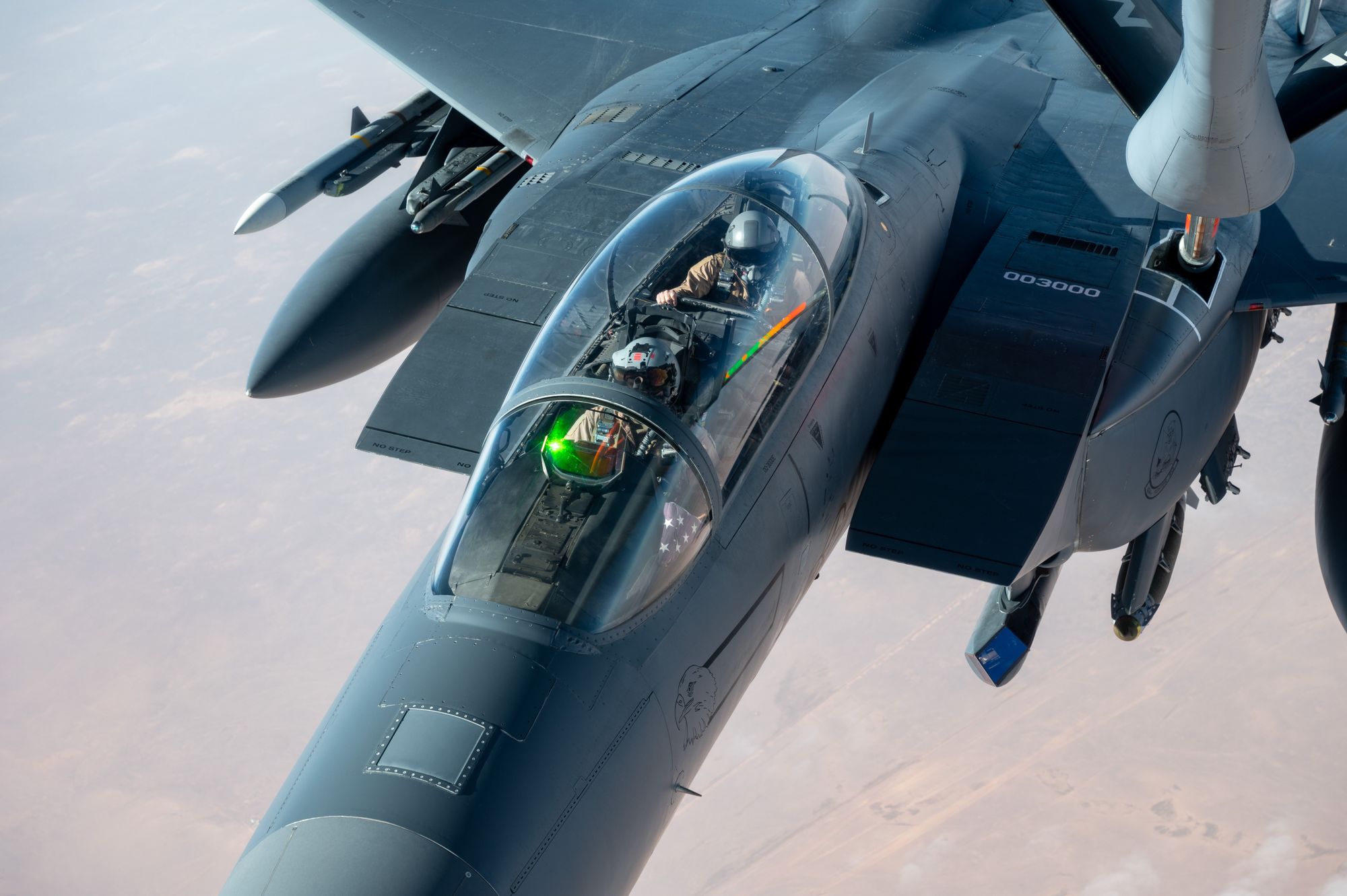 F-15E er toseters kampfly som USA blant annet bruker i krigen mot Iran. 