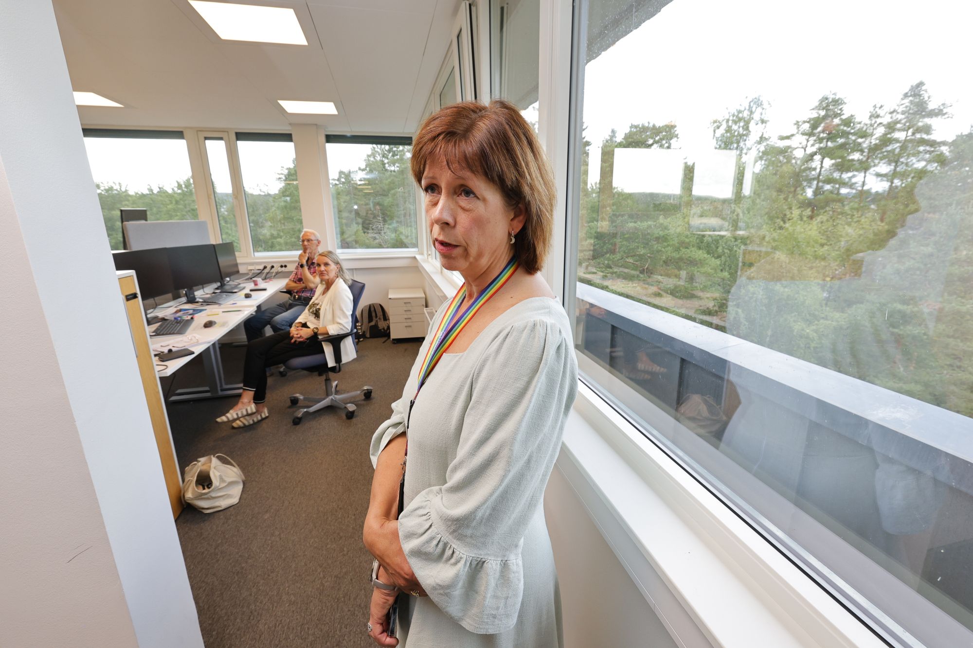 Herfra følges kommunens innbyggere opp etter dataangrepet. F.v. saksbehandler Gunnar Fredrik Aasgaard, senterleder Lillian Jahr Oterholt og saksbehandler Ann-Kristin Rauntun.