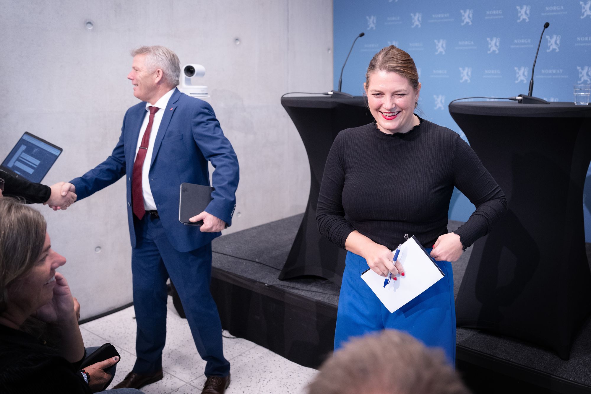 Onsdag møter næringsminister Cecilie Myrseth og kommunal- og distriktsminister Bjørnar Skjæran pressen om Fensfeltet.